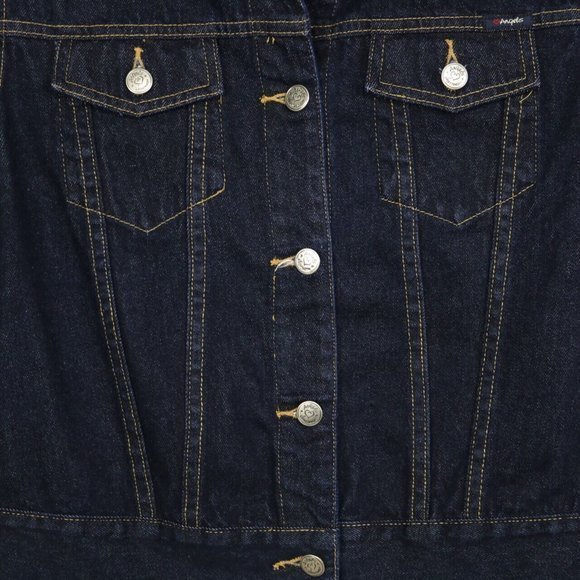 Angels Cropped Trucker Jean Jacket Coat Denim M‎ Medium - Picture 8 of 11